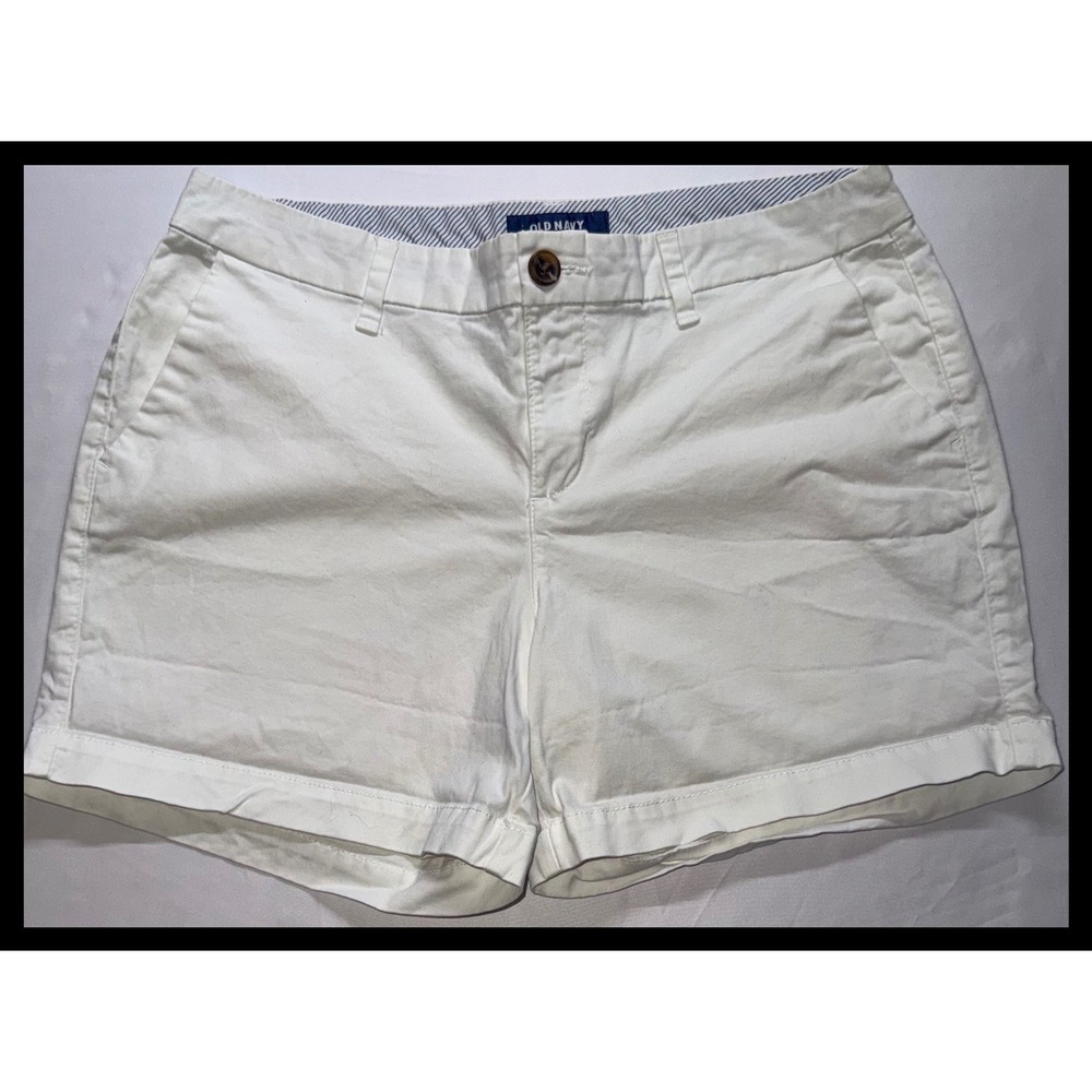Old Navy Everyday Short Womens 6 White Cotton Blend Chino Casual Summer